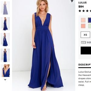 Heavenly Hues Royal Blue Maxi Dress
